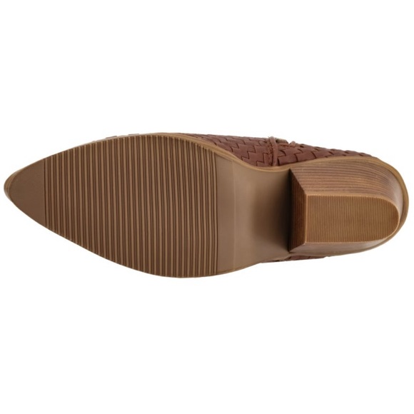 CORKYS Ankle Booties Woven Cognac Brown Vegan Leather NWT - Picture 4 of 6